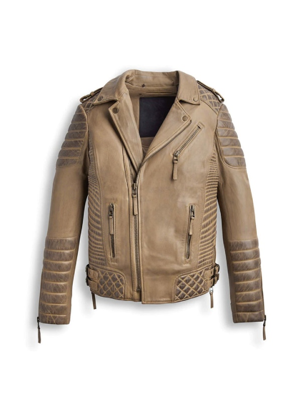 Desert-Brown-Waxed-Biker-Leather-Motorbike-Jacket Desert Brown Waxed Biker Leather Motorbike Jacket - Image 1