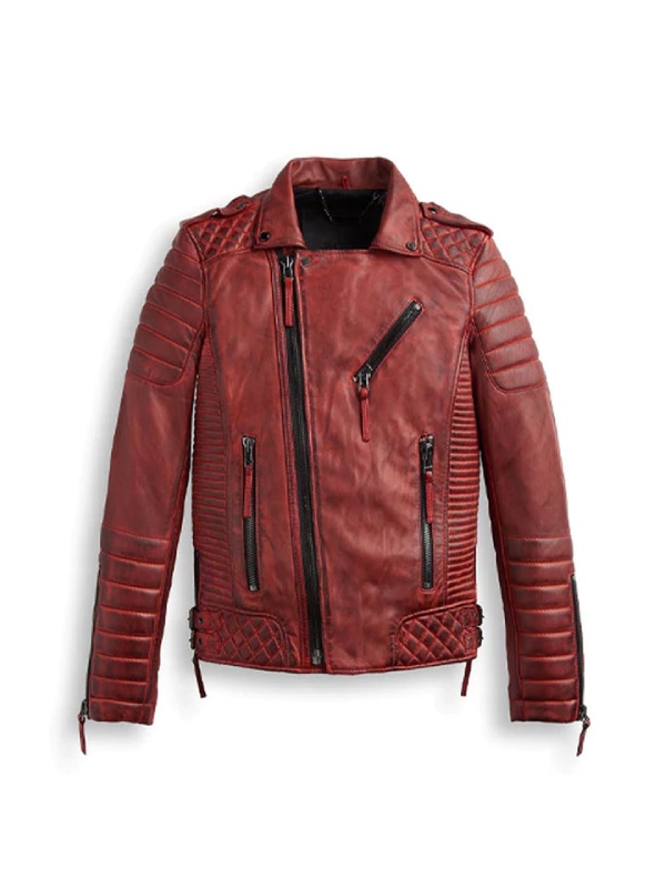 Men-Red-Biker-Leather-Motorbike-Jacket Men Red Biker Leather Motorbike Jacket - Image 1