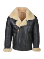 Black Aviator Shearling Jacket