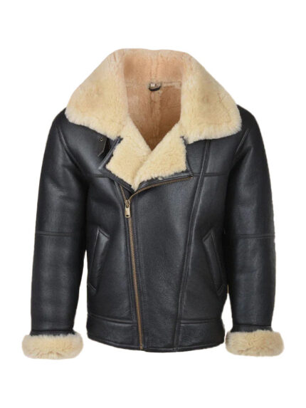 Black Aviator Shearling Jacket