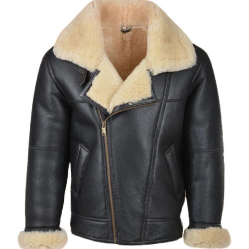 Black Aviator Shearling Jacket
