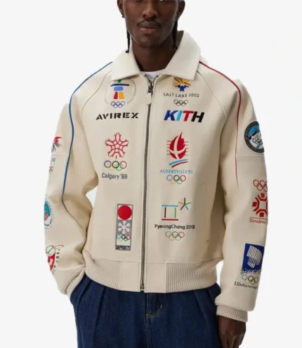 AVIREX Olympics Heritage Leather Bomber Jacket